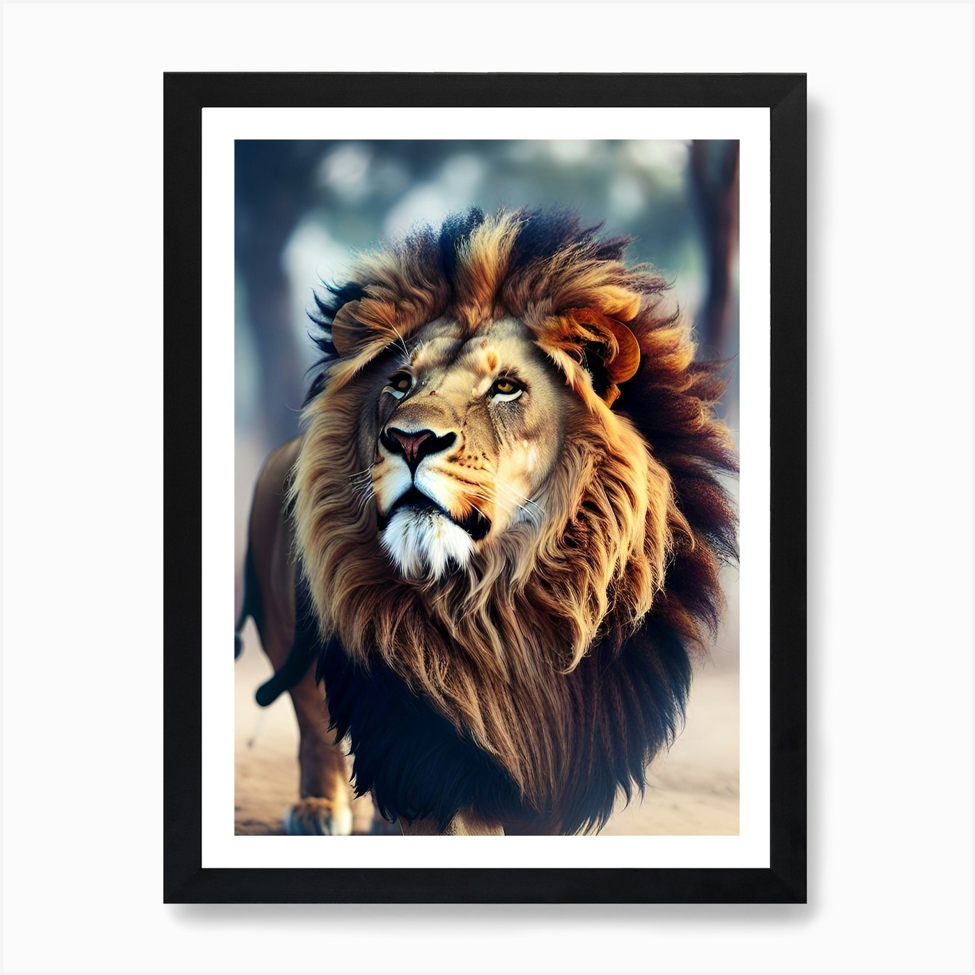 Lion Wallpaper 1 Art Print Framed Wall Art Poster Canvas Print Picture