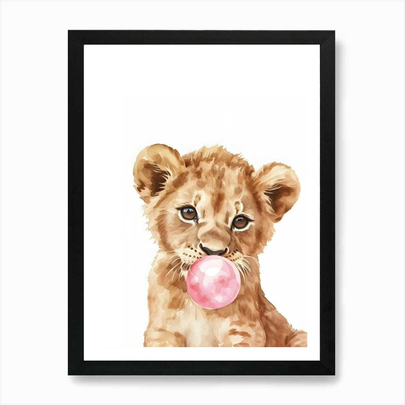 Lion Cub Painting Art Print Framed Wall Art Poster Canvas Print Picture
