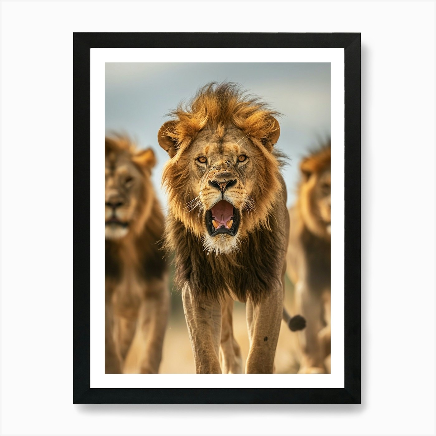 Lions Art Print Framed Wall Art Poster Canvas Print Picture