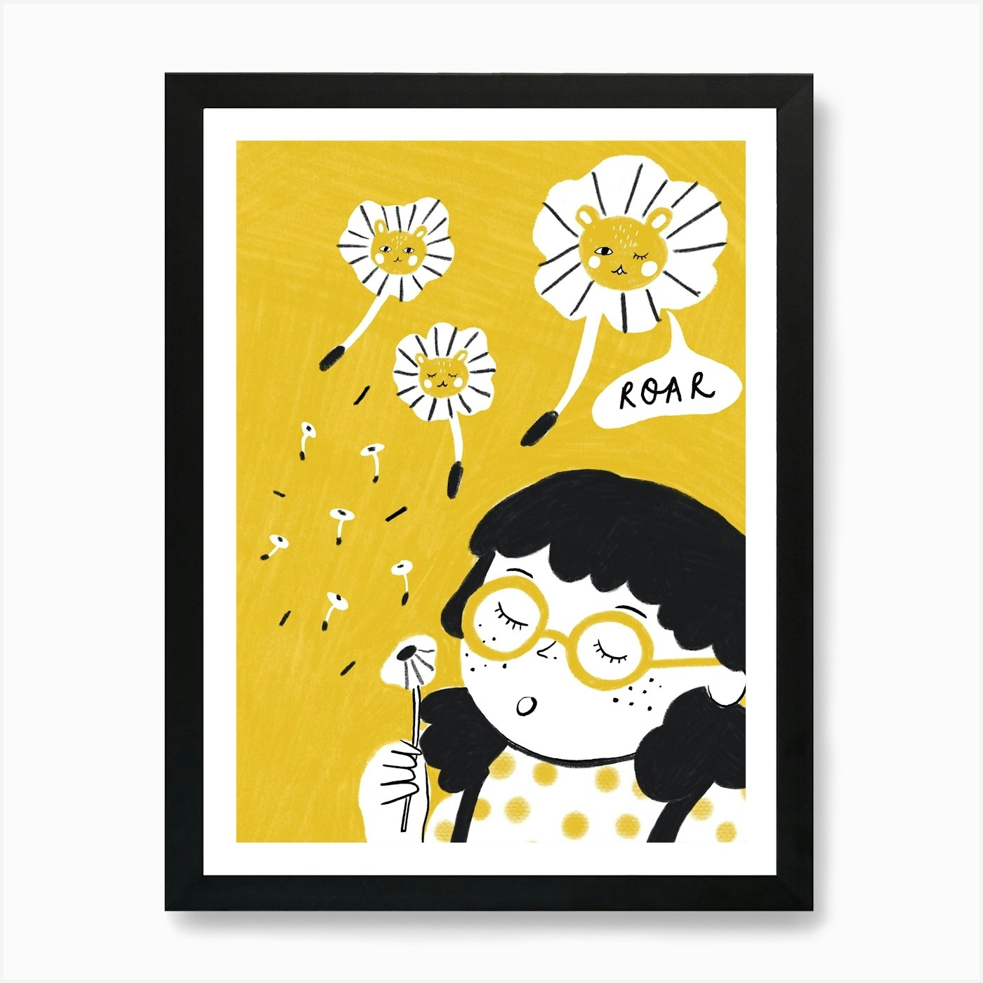 Dandy Lions Dandelion Art Print Framed Wall Art Poster Canvas Print Picture
