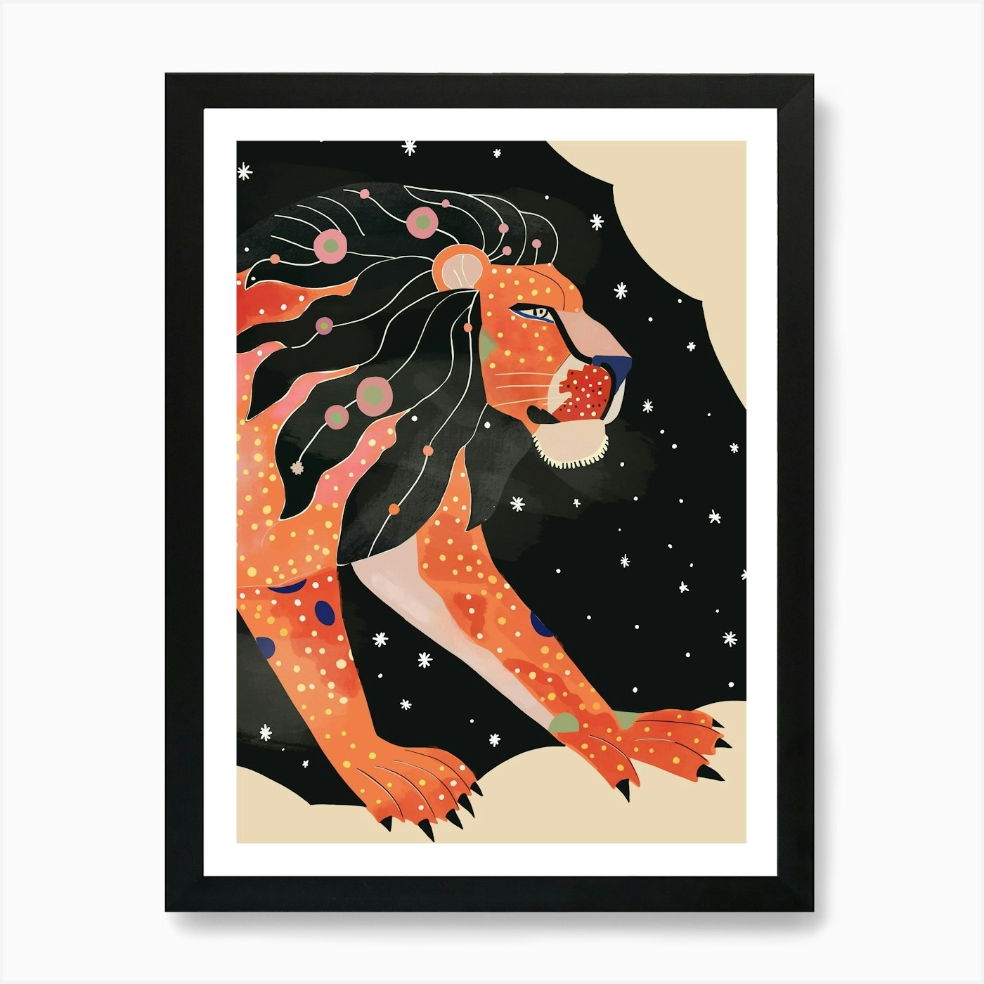 Astral Lion Art Print Framed Wall Art Poster Canvas Print Picture