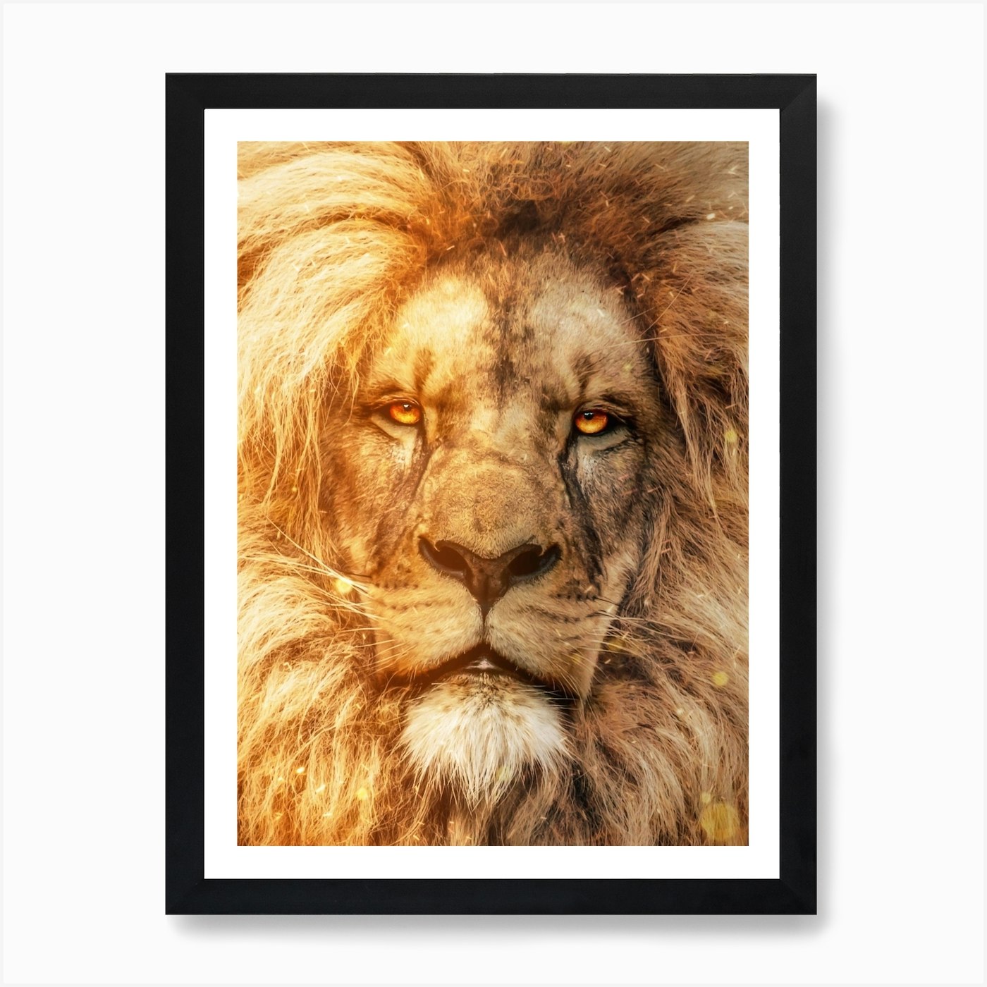 The Spirit Of The Fire Lion Art Pri Framed Wall Art Poster Canvas Print Picture
