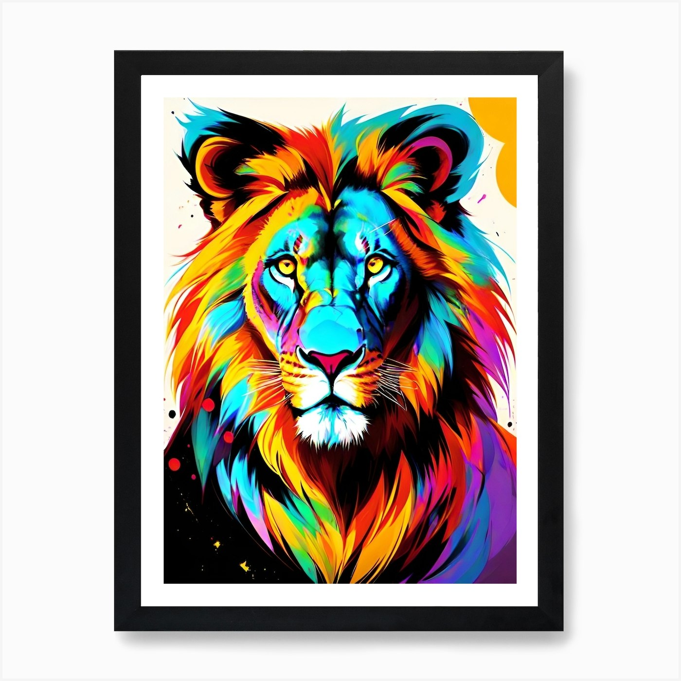 Colorful Lion Painting 3 Art Print Framed Wall Art Poster Canvas Print Picture