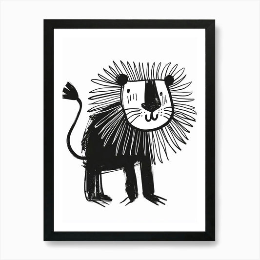 B&W Lion Art Print Framed Wall Art Poster Canvas Print Picture