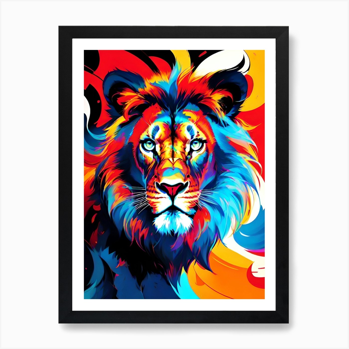 Lion Painting 8 Art Print Framed Wall Art Poster Canvas Print Picture