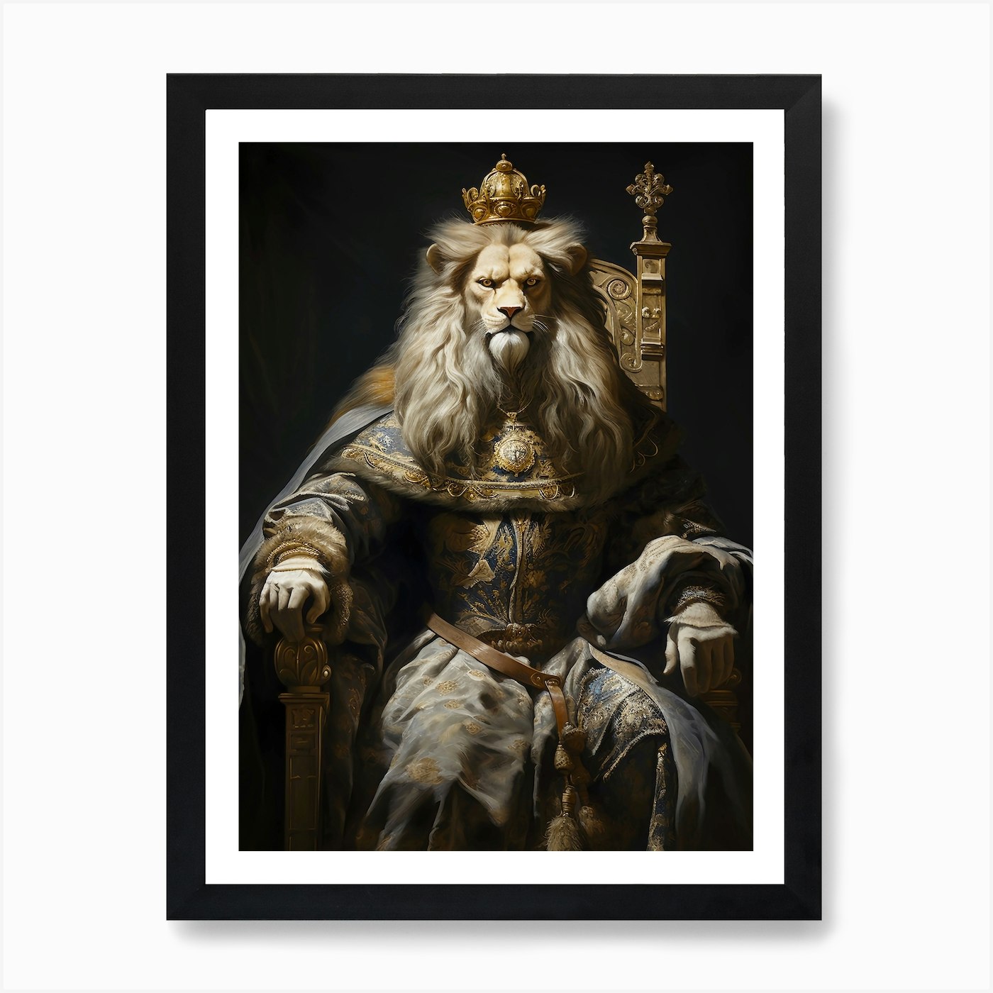 King Of The Lions Art Print Framed Wall Art Poster Canvas Print Picture