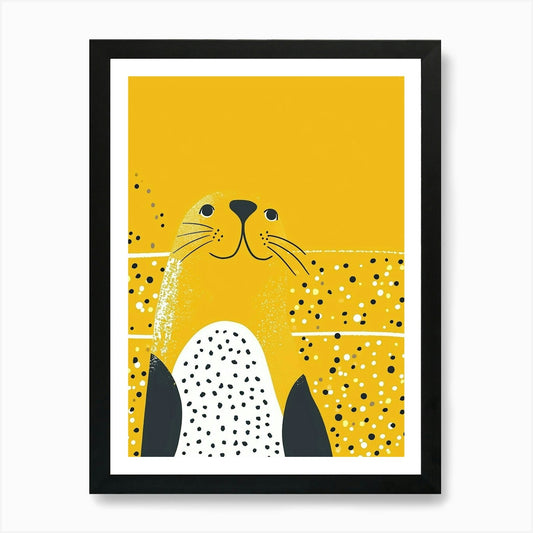 Yellow Sea Lion 3 Art Print Framed Wall Art Poster Canvas Print Picture