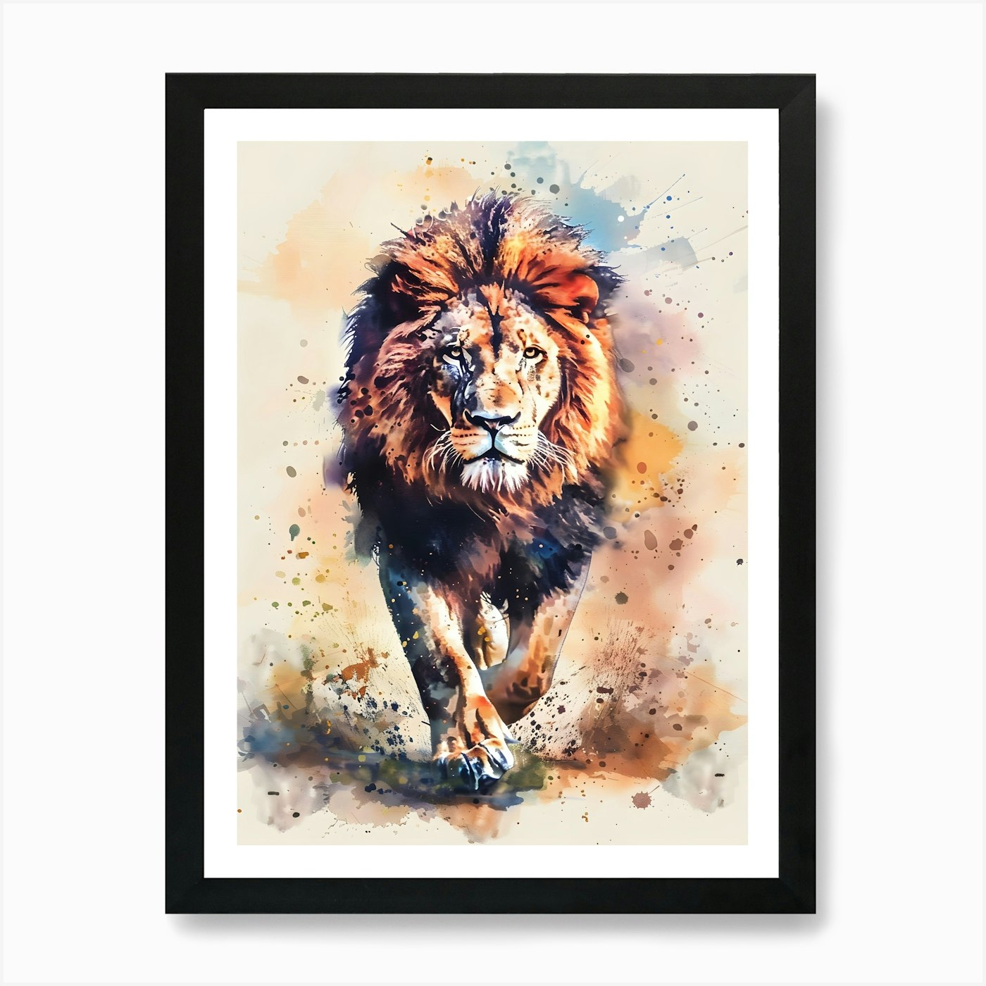 Lion Painting Art Print Framed Wall Art Poster Canvas Print Picture