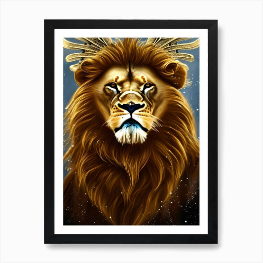 Zodiac Lion Art Print Framed Wall Art Poster Canvas Print Picture