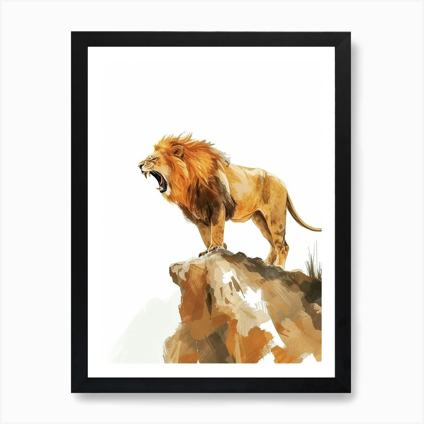 Barbary Lion Symbolic Imagery Clipa Framed Wall Art Poster Canvas Print Picture