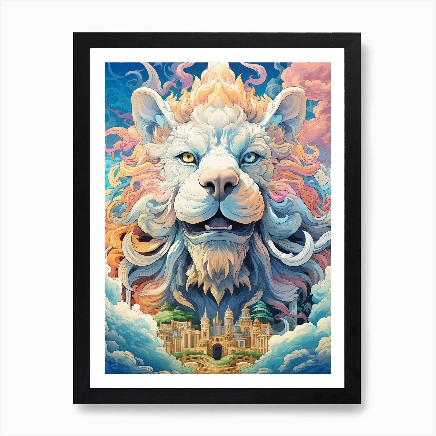 Lion Of The Sky 1 Art Print Framed Wall Art Poster Canvas Print Picture