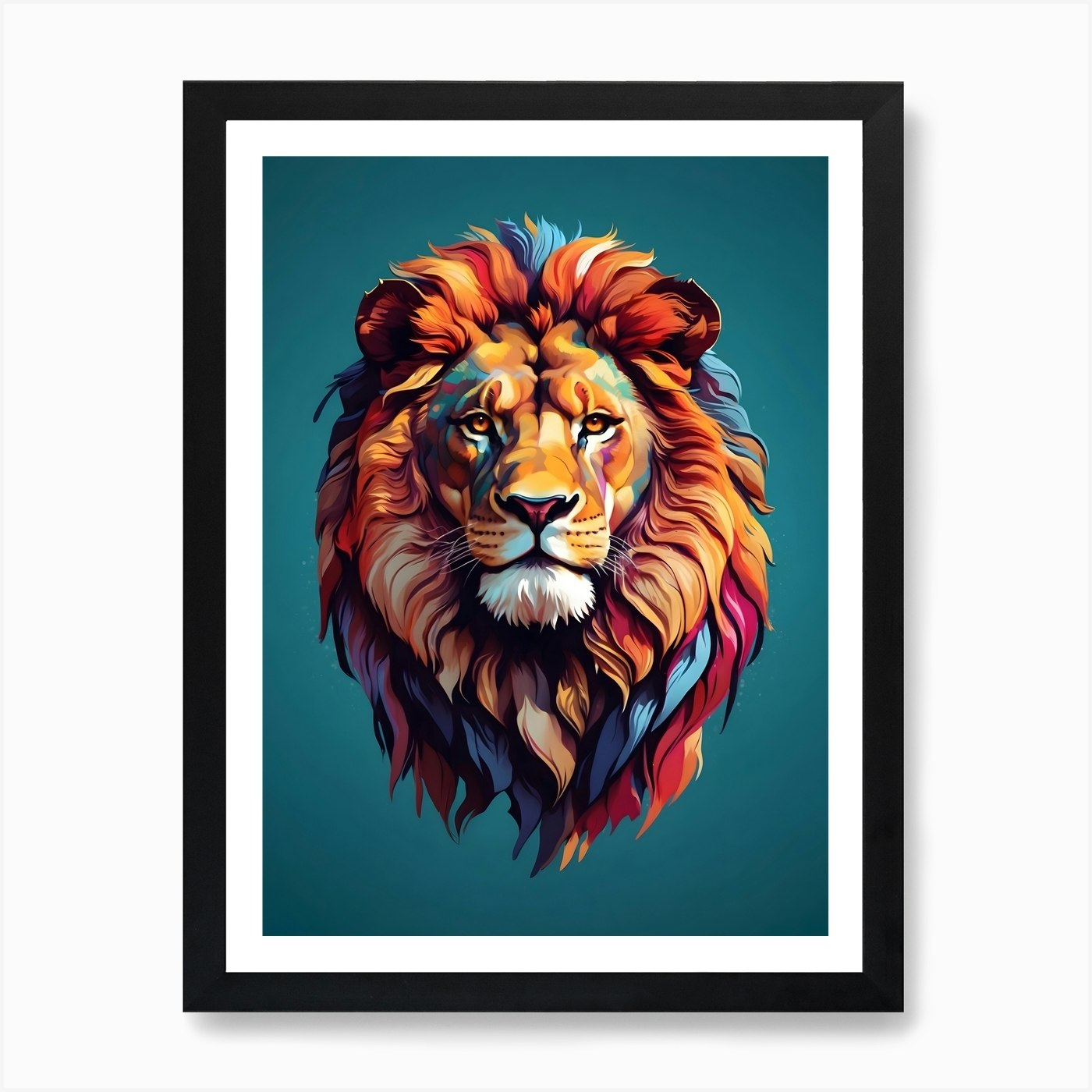 Lion Head Art Print Framed Wall Art Poster Canvas Print Picture