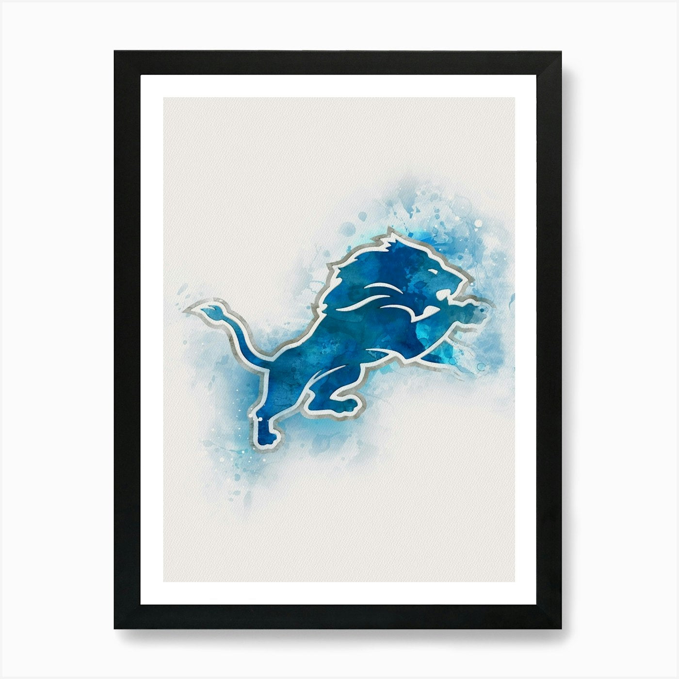 Detroit Lions Painting Art Print Framed Wall Art Poster Canvas Print Picture