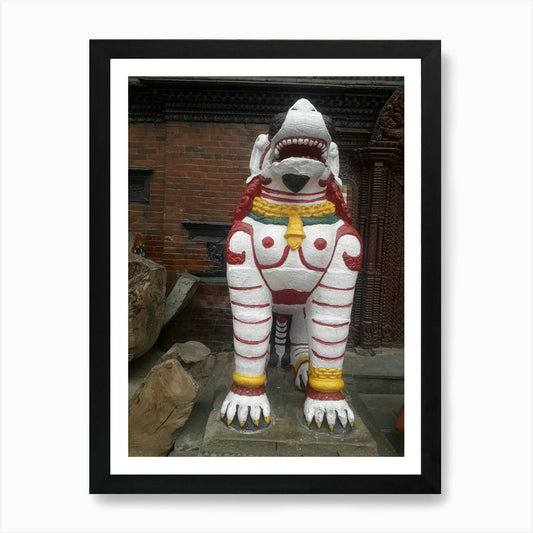 Lion Statue By Binod Dawadi 1 Art P Framed Wall Art Poster Canvas Print Picture