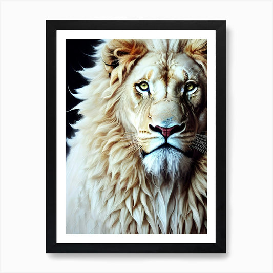 White Lion 6 Art Print Framed Wall Art Poster Canvas Print Picture