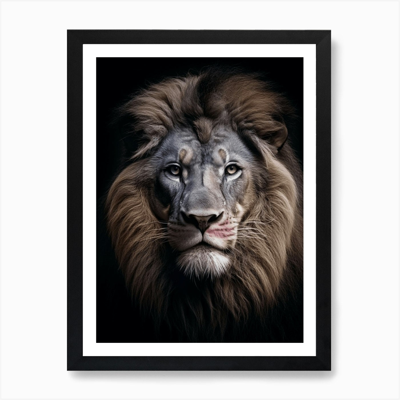 Color Photograph Of A Lion Art Prin Framed Wall Art Poster Canvas Print Picture