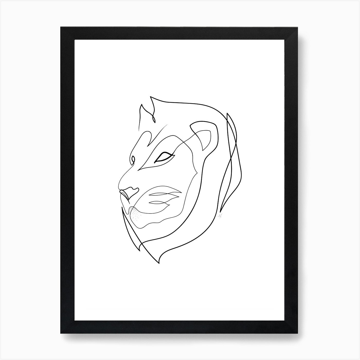 Lion 02 Art Print Framed Wall Art Poster Canvas Print Picture
