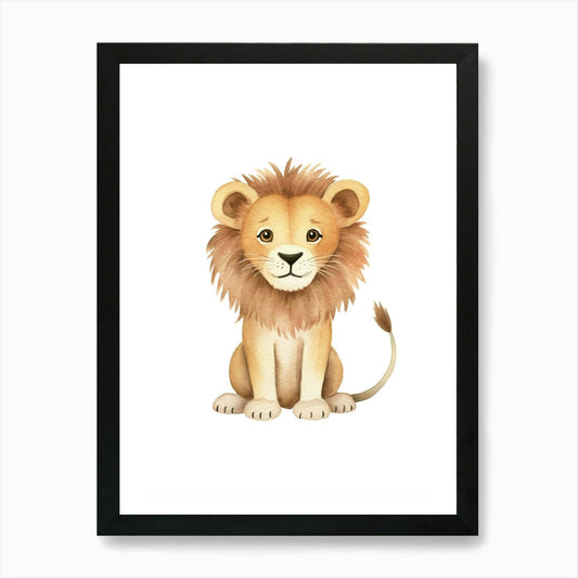 Lion Cute Art Print Framed Wall Art Poster Canvas Print Picture