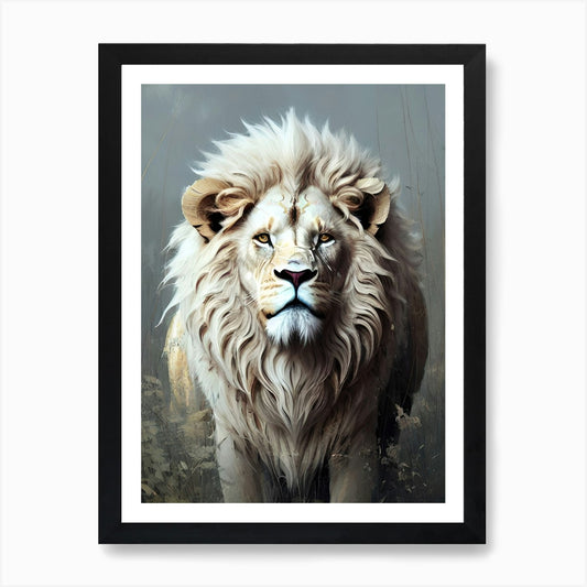 White Lion 3 Art Print Framed Wall Art Poster Canvas Print Picture