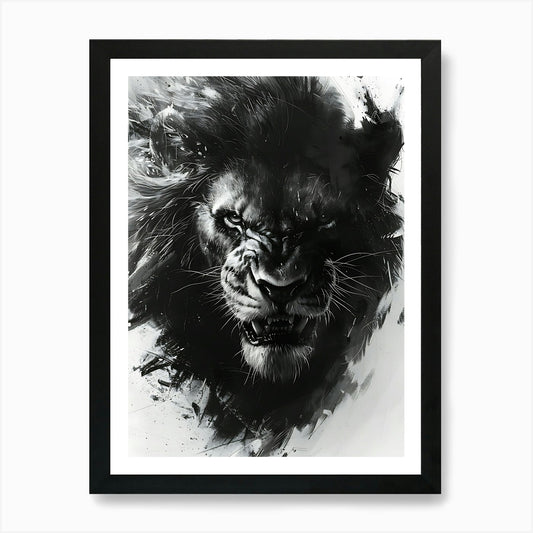 Lion Roaring 4 Art Print Framed Wall Art Poster Canvas Print Picture