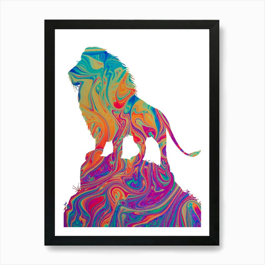 Animal Negative Space ― Lion 1 Art  Framed Wall Art Poster Canvas Print Picture