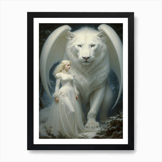 White Lion 1 Art Print Framed Wall Art Poster Canvas Print Picture