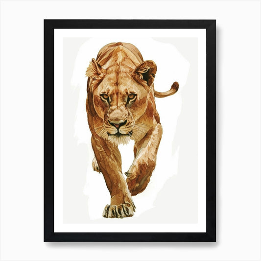 African Lion Lioness On The Prowl C Framed Wall Art Poster Canvas Print Picture