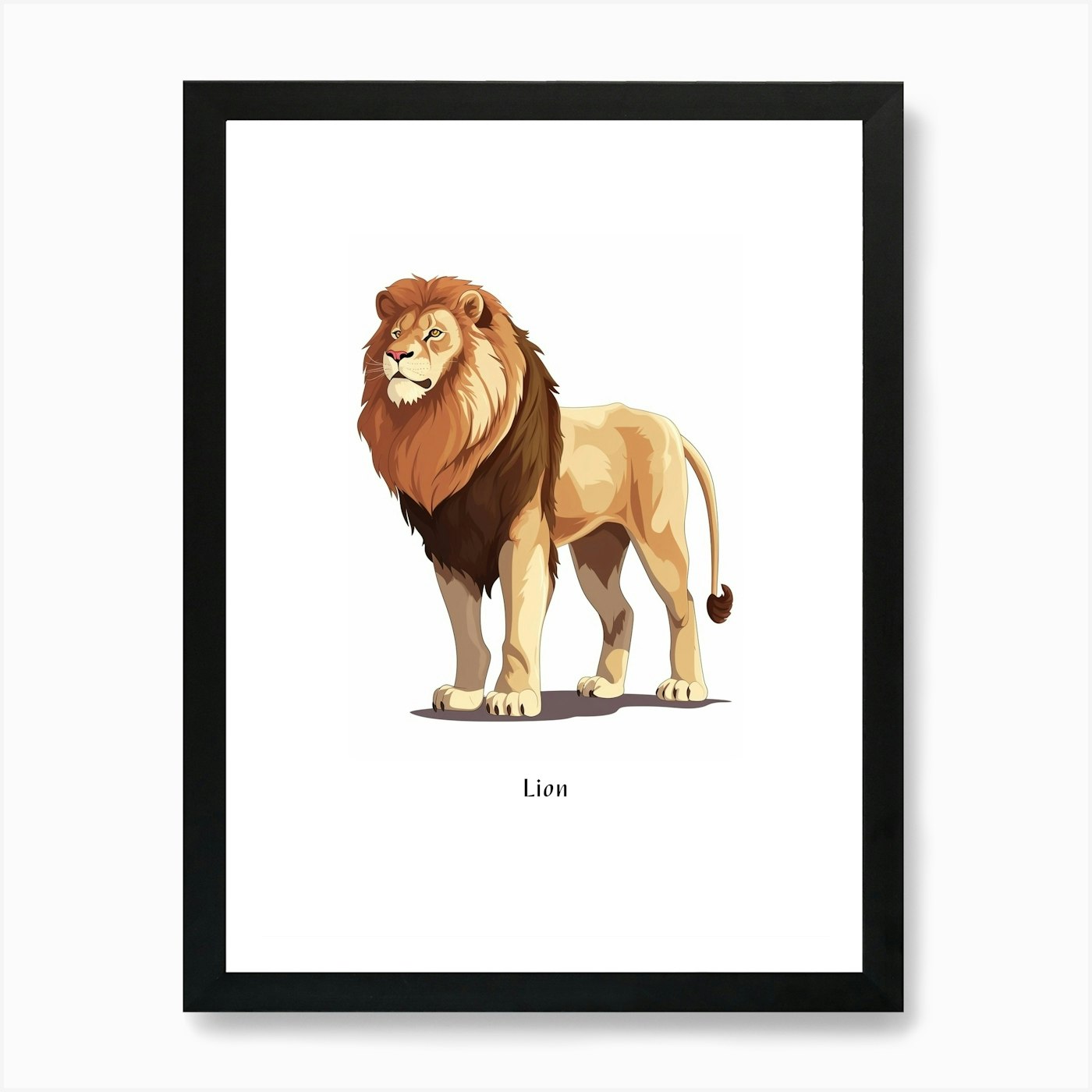Lion Kids Animal Poster Art Print Framed Wall Art Poster Canvas Print Picture