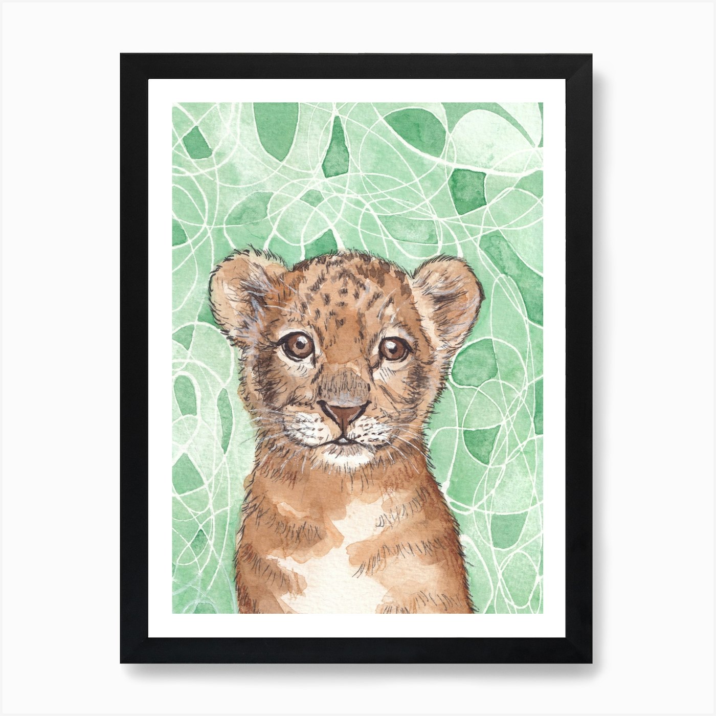 Lion Cub Art Print Framed Wall Art Poster Canvas Print Picture
