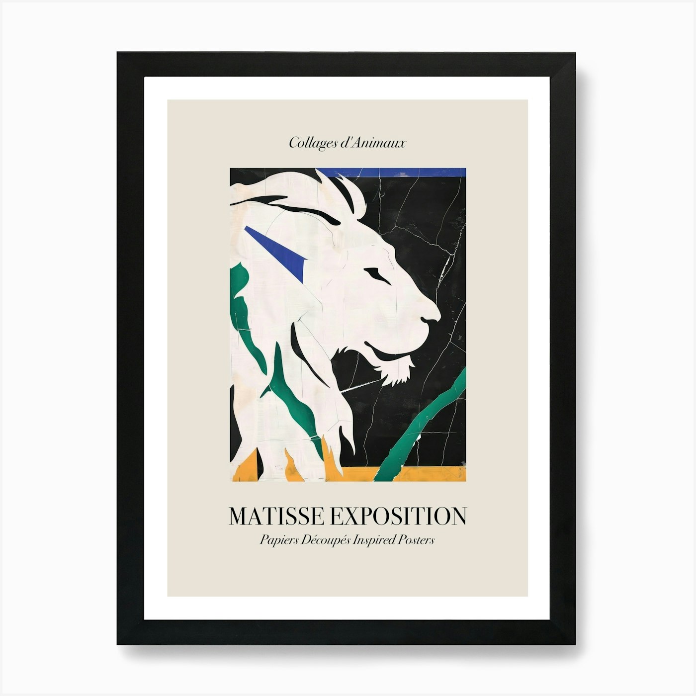 Lion 3 Matisse Inspired Exposition  Framed Wall Art Poster Canvas Print Picture