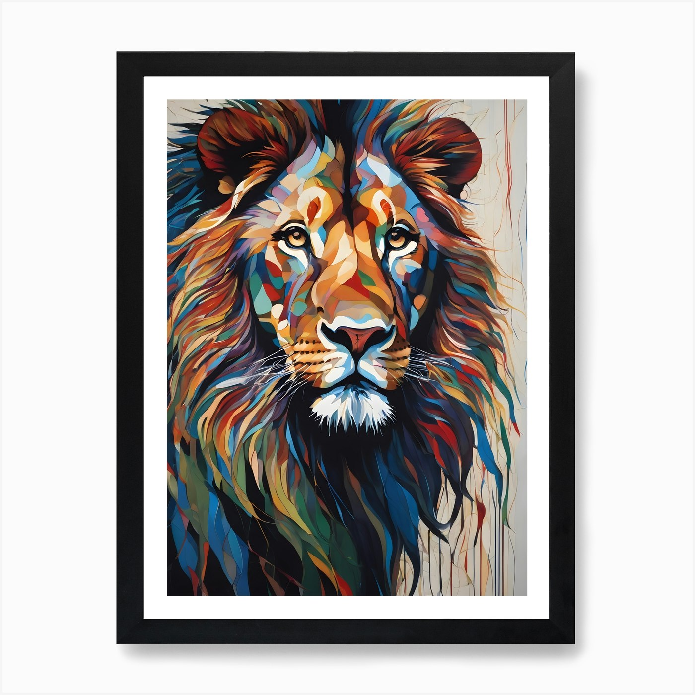 Lion abstract Art Print Framed Wall Art Poster Canvas Print Picture