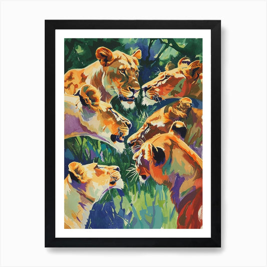Transvaal Lion Lion In Different Se Framed Wall Art Poster Canvas Print Picture
