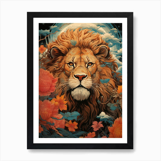 Lion Of The Night Art Print Framed Wall Art Poster Canvas Print Picture