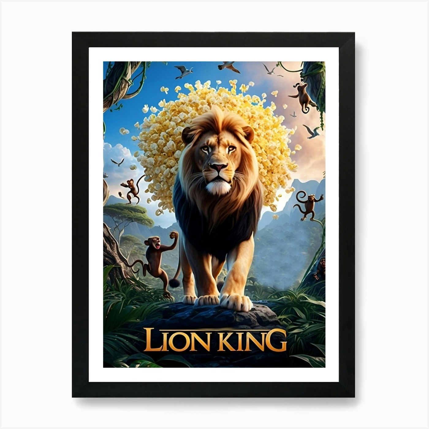 lion king Art Print Framed Wall Art Poster Canvas Print Picture