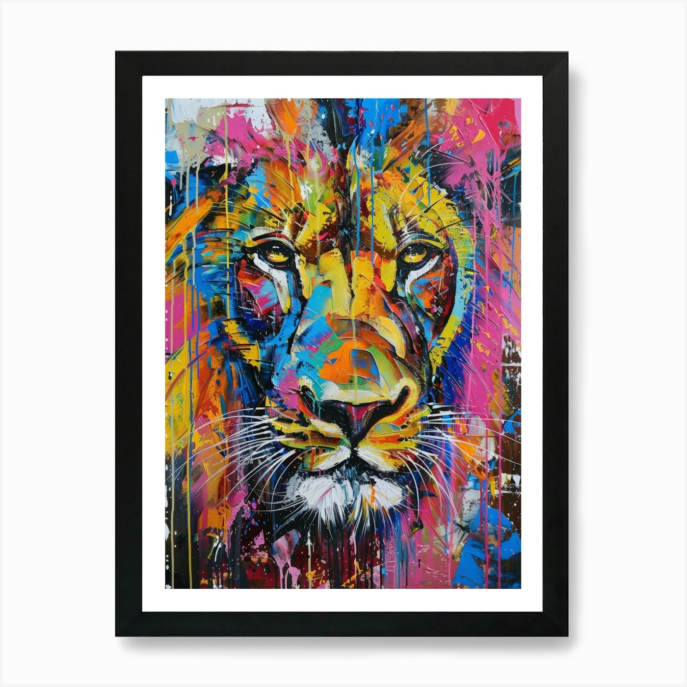 Lion Painting 6 Art Print Framed Wall Art Poster Canvas Print Picture