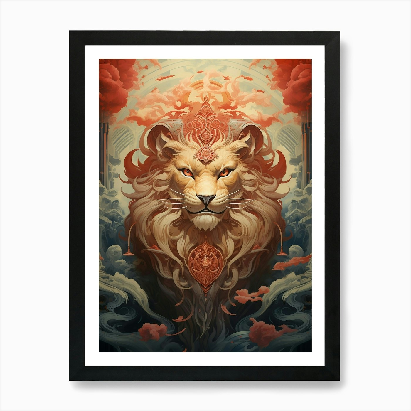 Lion of Abyss 1 Art Print Framed Wall Art Poster Canvas Print Picture