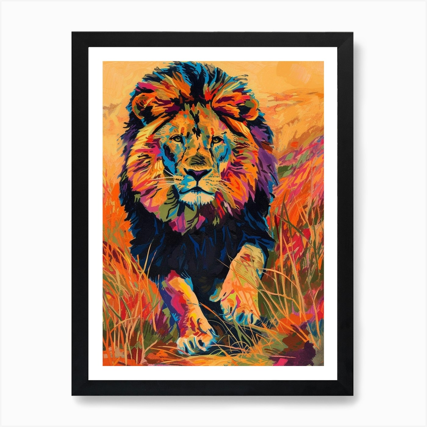 Transvaal Lion Lion In Different Se Framed Wall Art Poster Canvas Print Picture