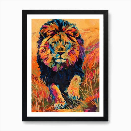 Transvaal Lion Lion In Different Se Framed Wall Art Poster Canvas Print Picture