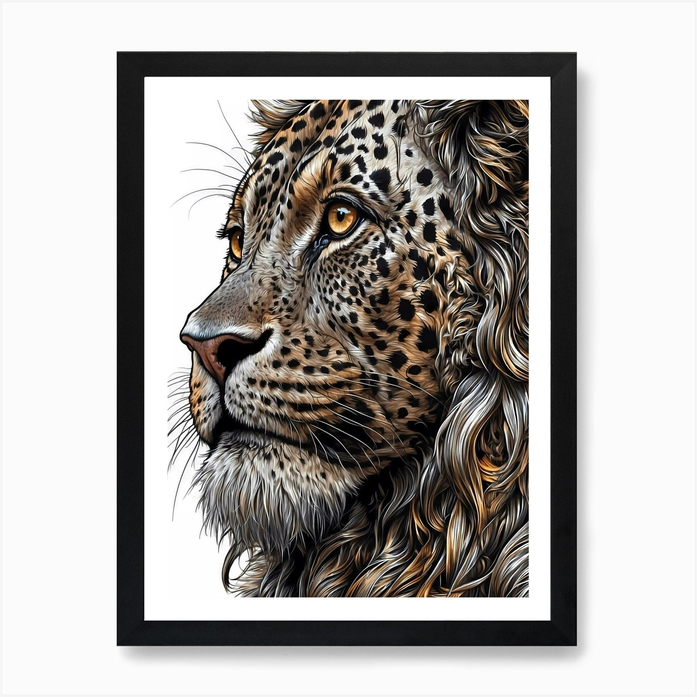 Lion Head 2 Art Print Framed Wall Art Poster Canvas Print Picture