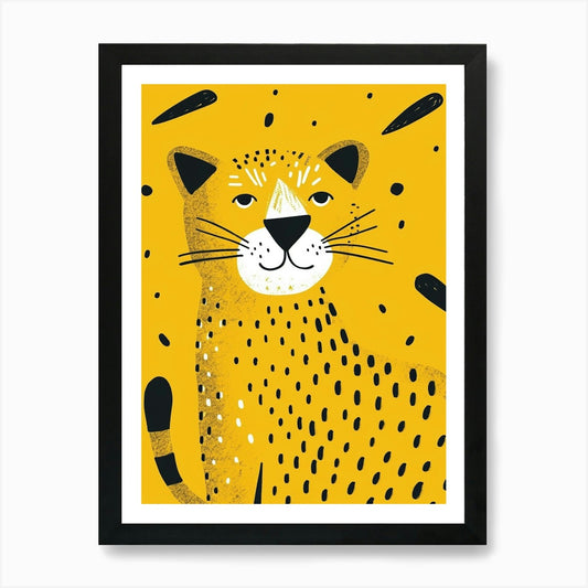 Yellow Mountain Lion 6 Art Print Framed Wall Art Poster Canvas Print Picture