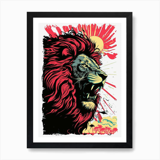 Pop art lion Art Print Framed Wall Art Poster Canvas Print Picture
