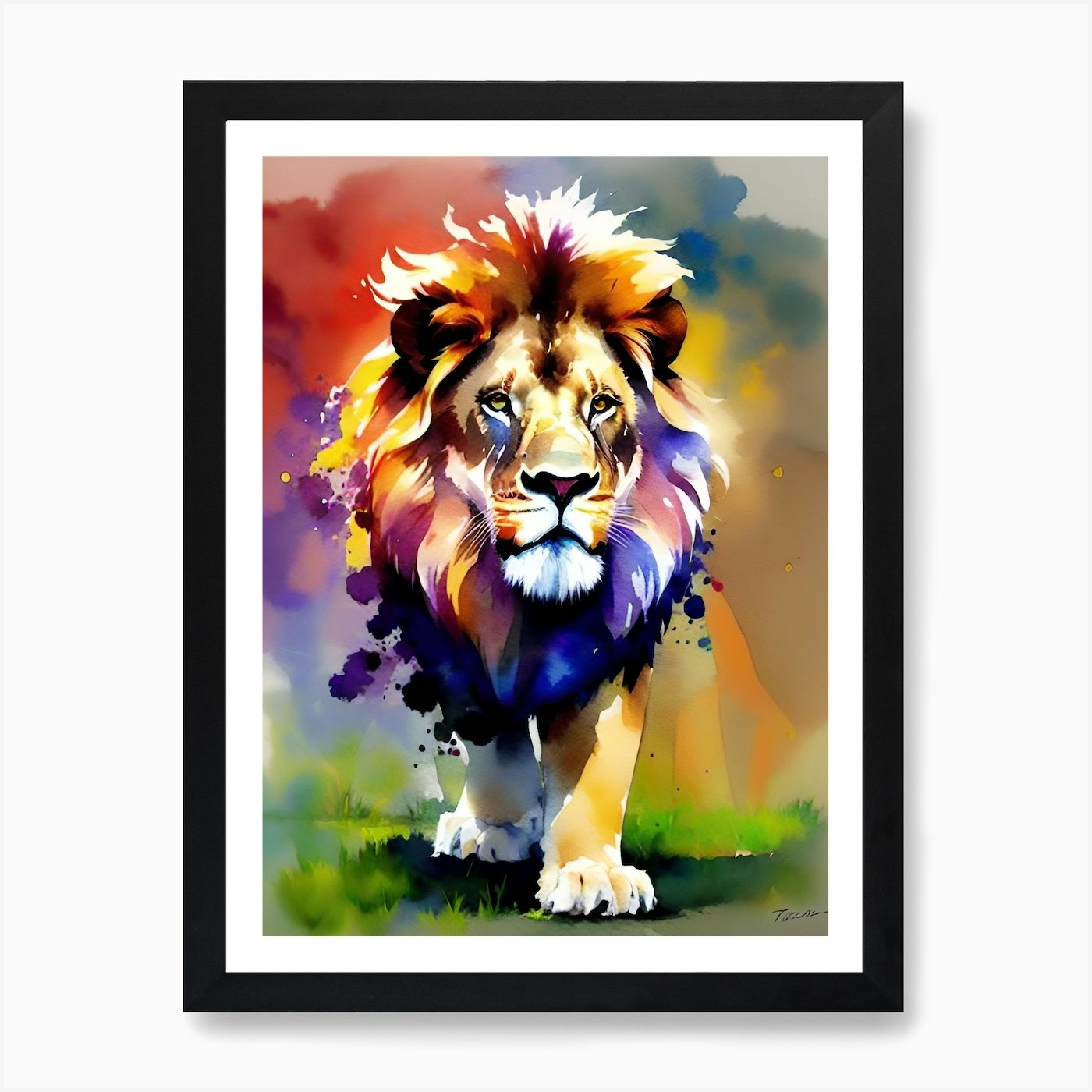 Lion Painting 4 Art Print Framed Wall Art Poster Canvas Print Picture