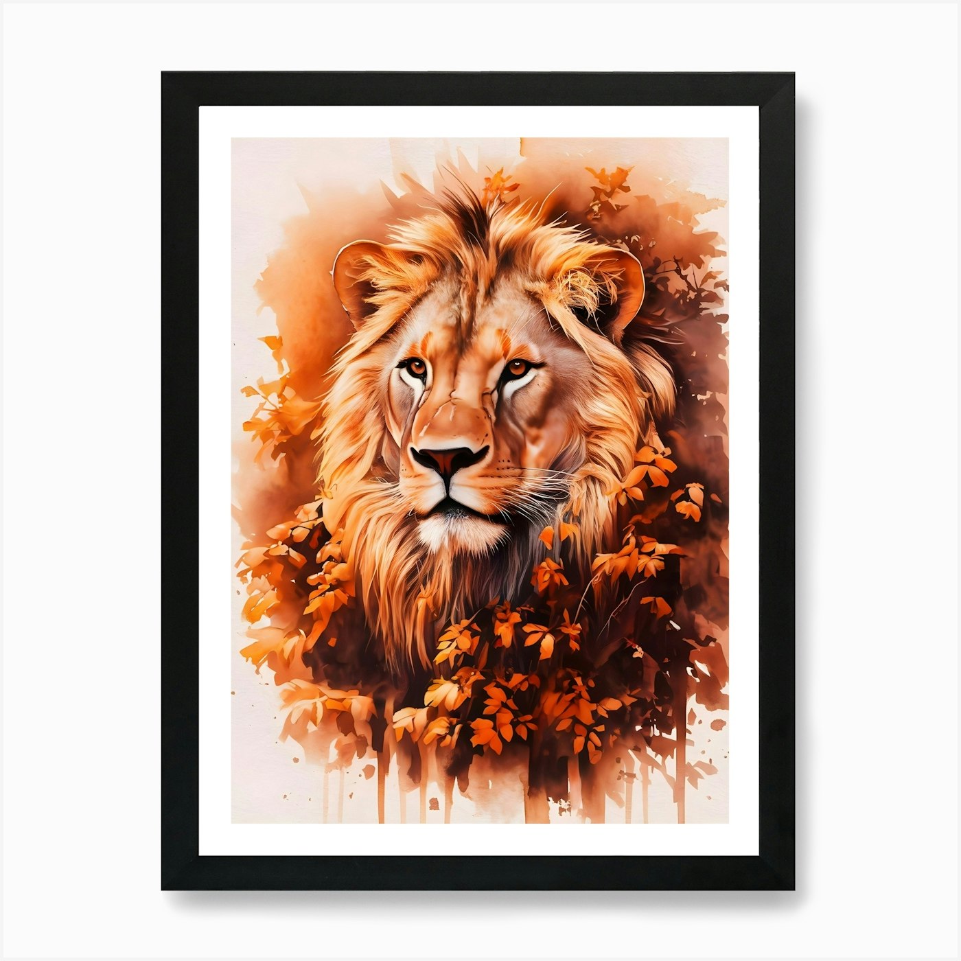 Lion Painting Art Print Framed Wall Art Poster Canvas Print Picture