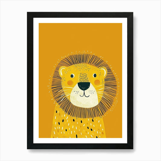 Yellow Lion 6 Art Print Framed Wall Art Poster Canvas Print Picture