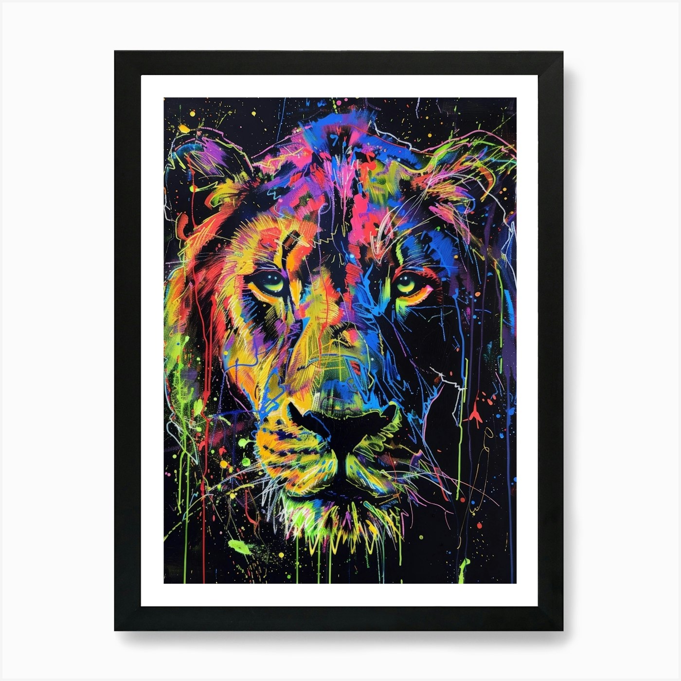 Lion Painting 2 Art Print Framed Wall Art Poster Canvas Print Picture