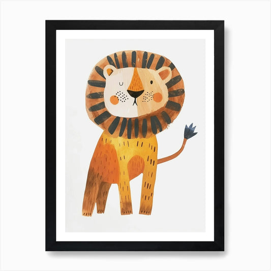 African Lion Night Hunt Clipart 1 A Framed Wall Art Poster Canvas Print Picture