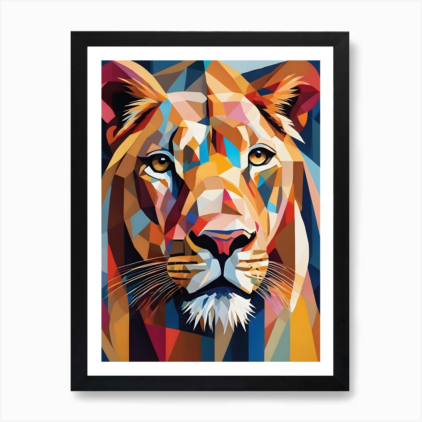 Female Lion Absstract One Art Print Framed Wall Art Poster Canvas Print Picture
