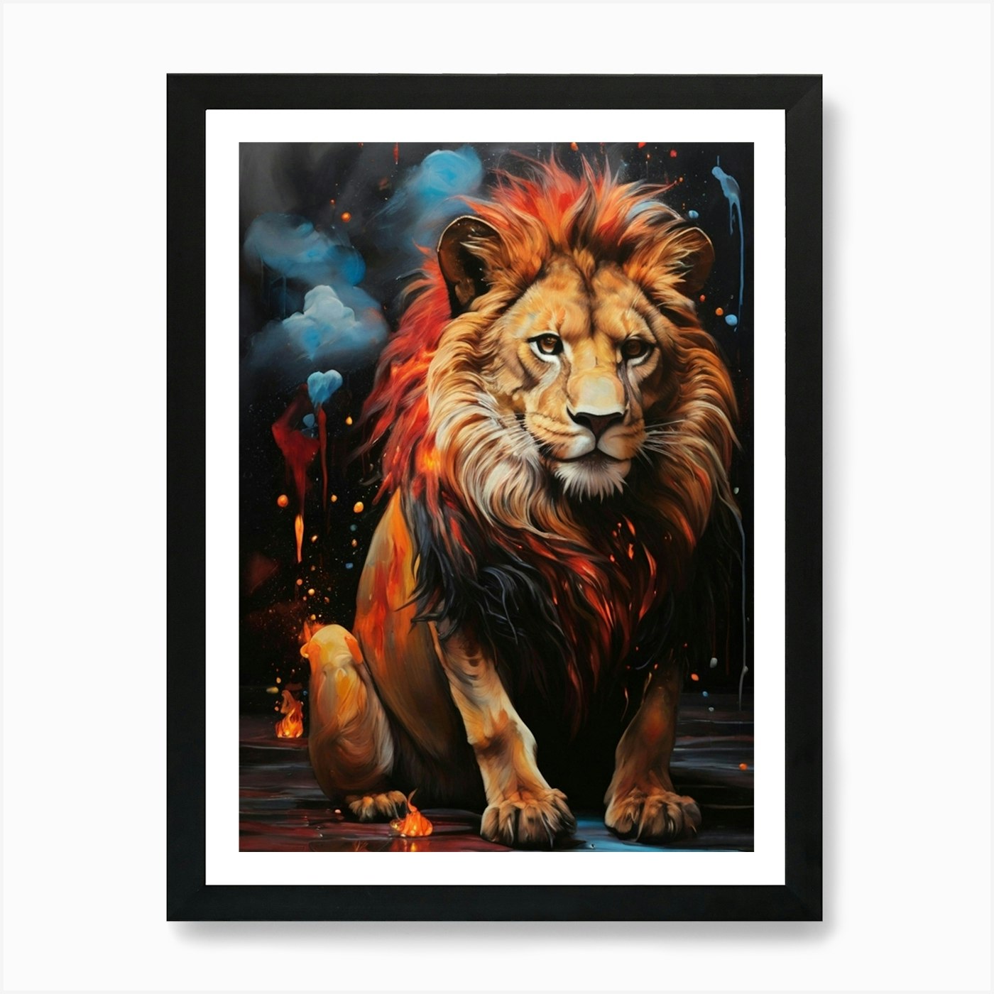 Lion Painting 1 Art Print Framed Wall Art Poster Canvas Print Picture
