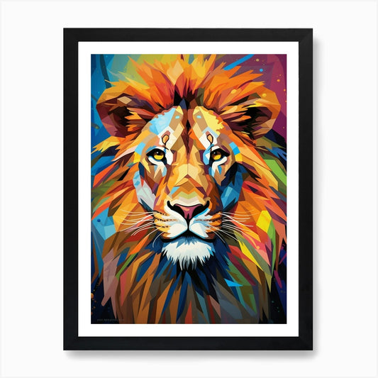Lion Abstract Pop Art 5 Art Print Framed Wall Art Poster Canvas Print Picture