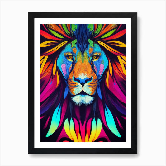 Colorful Lion Art Print Framed Wall Art Poster Canvas Print Picture